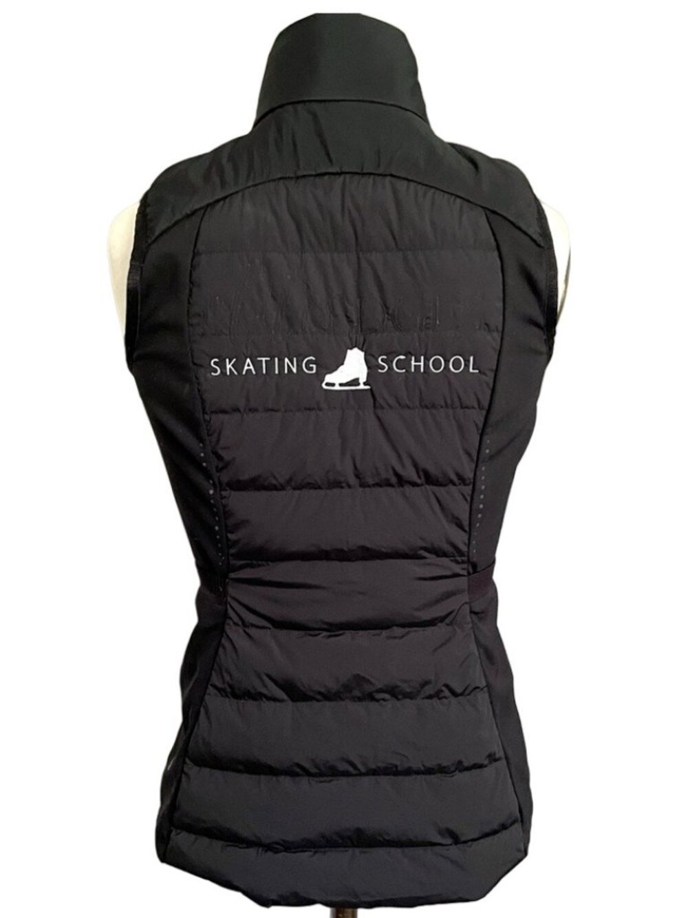Lululemon Black Down For It All Puffer Vest - 4, has embroidery on back!
